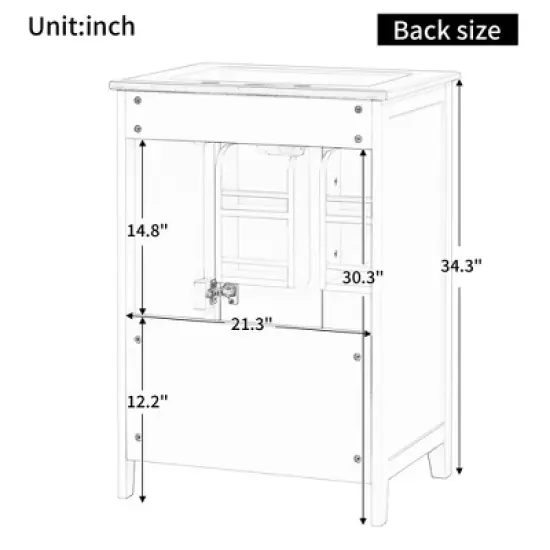 24" Bathroom Vanity with Single Sink Combo, Modern Bathroom Storage Cabinet With Drawers, Freestanding Bathroom Vanity Cabinet image {4}