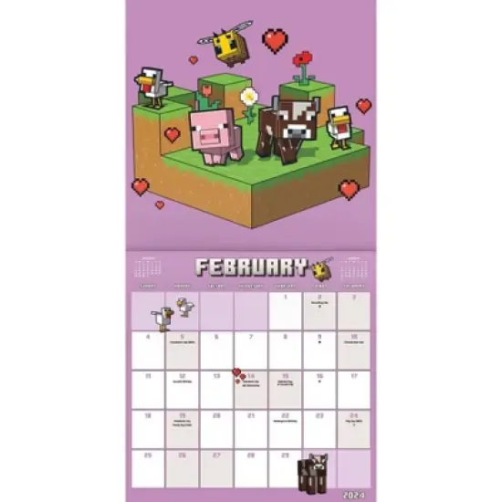 Trends International Inc. 2023-24 Wall Calendar 12"x12" Minecraft image {2}