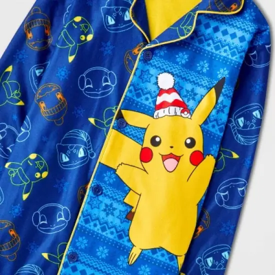 Boys' Pokemon Pikachu Coat Pajama Set - Blue image {2}