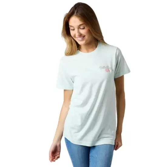 Hello Kitty Puff Print Character With Bow & Heart Women's Light Green Crew Neck Short Sleeve T-shirt image {1}