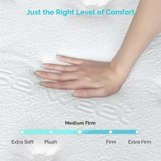Serweet Cooling 12 inch 5-Zone Hybrid Mattress - Compatible with Platform Bed, Box Spring, or Slat Base image {1}