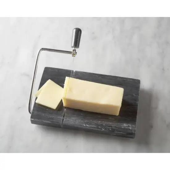 Marble Cheese Slicer Black - Fox Run: Wire Slicer for Block Cheese, Freestanding Marble Kitchen Tool, Includes 2 Blades image {4}