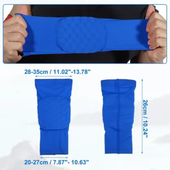 Unique Bargains 2pcs Elbow Brace Support Sleeve Elbow Pad Sleeve for Women Men Blue XL Size image {1}