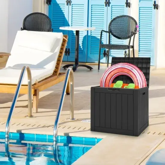 Costway 30 Gallon Deck Box  Storage Container Seating Tools Organization Deliveries image {2}