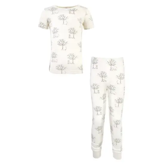 Touched by Nature Baby, Toddler and Kids Unisex Organic Cotton Tight-Fit Pajama Set, Birch Trees image {3}
