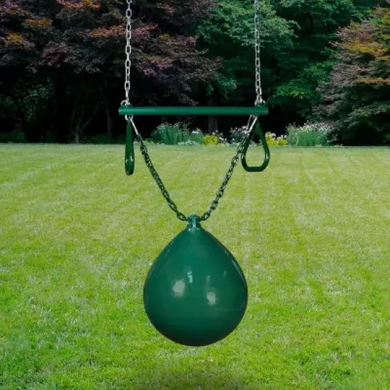 Gorilla Playsets Buoy Ball w/ Trapeze Bar - Green/Green image {1}