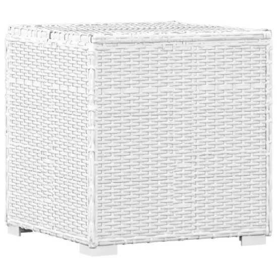 vidaXL Sun Lounger White PE rattan 76.8 in x 23.6 in x 12.2 in image {8}