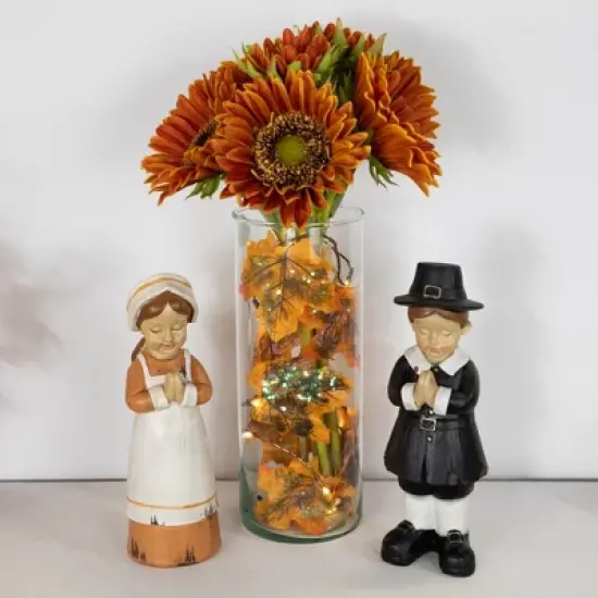 Northlight LED Maple Leaves Fall Harvest Micro Fairy Light Set - 4' Brown Wire - 10ct image {2}