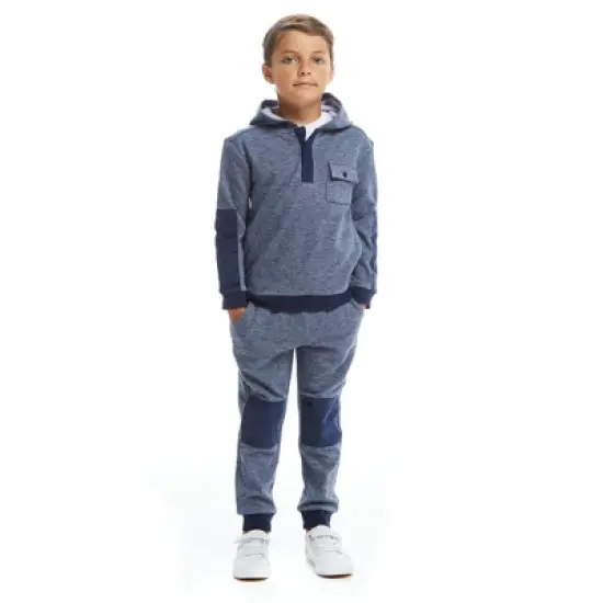 Andy & Evan  Toddler  Boys Washed Navy Hoodie Set image {1}