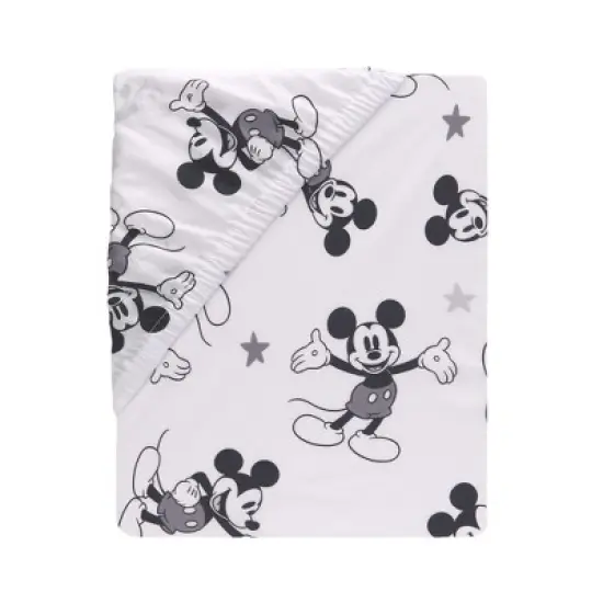 Lambs & Ivy Magical Mickey Mouse Cotton Fitted Crib Sheet - White, Disney image {2}
