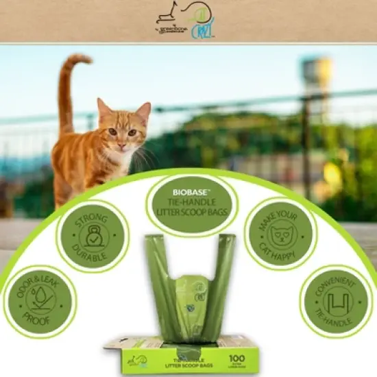 Greenbone Biobase Tie-Handle Litter Scoop - Unscented - 100 Bags image {2}