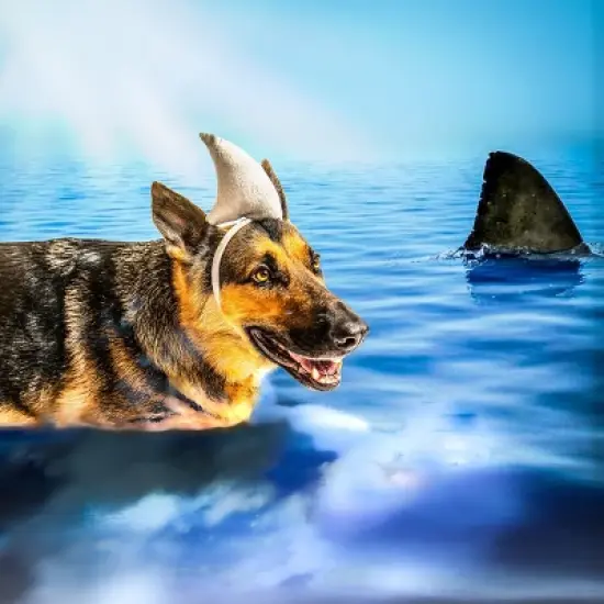 Midlee Shark Dog Headband Costume image {3}