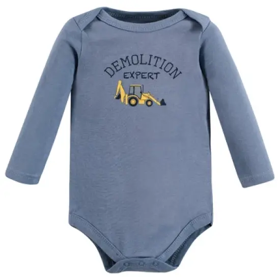 Hudson Baby Infant Boy Cotton Long-Sleeve Bodysuits, Construction image {5}