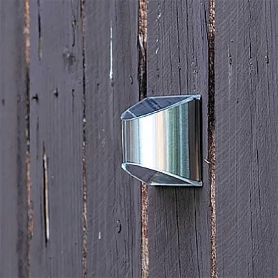 Home Zone Security&reg; 4-Pack Decorative Outdoor Solar Wall Lights Wall, Fence Post, or Step in Silver image {1}