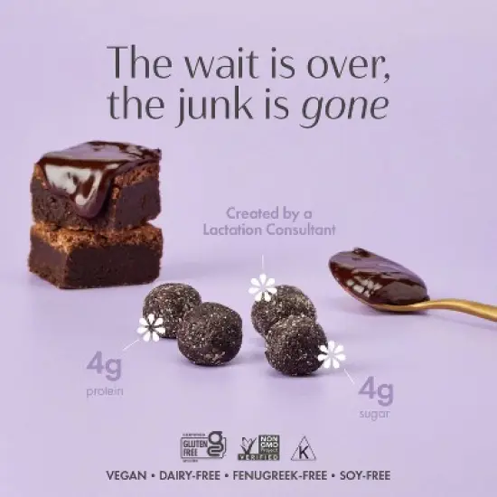 Boobie Lactation Oats Cookie Bites - Fudge Brownie - 6.4oz image {2}