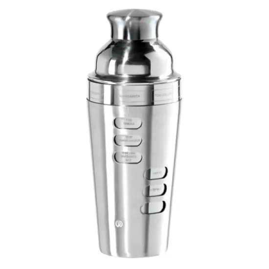 Oggi 23oz Dial a Drink Cocktail Shaker Stainless Steel: Hand Wash, 10" Height, 23oz Capacity, Silver, 3.75" Width & Depth image {7}
