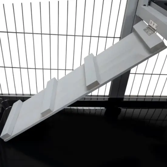 Sandinrayli Rabbit Hutch Indoor Outdoor Bunny Cage 39" L Large 2-Story Wooden Small Animal House Enclosure with Wheels image {10}