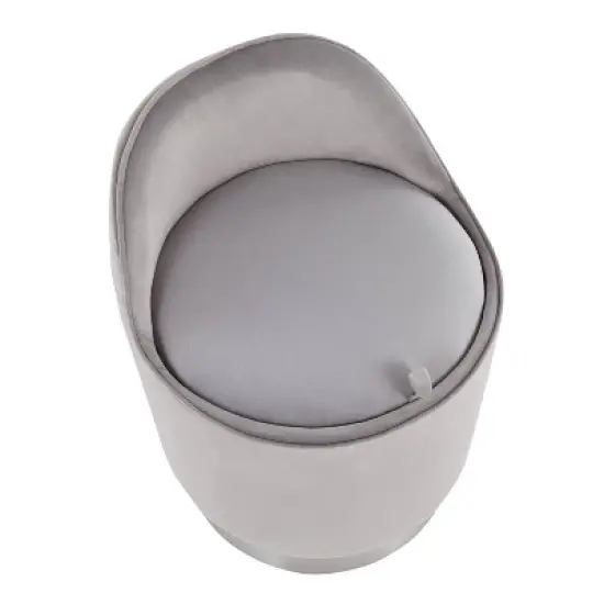 Marla Glam Vanity Stool Steel/Velvet Chrome/Silver - LumiSource image {5}