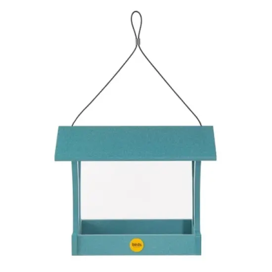 Birds Choice Fly-Thru Novelty Bird Feeder 10" Blue: Weather-Resistant, UV-Protected, Recycled Material image {1}