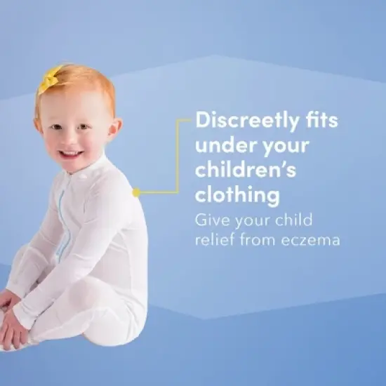 AD Rescue Wear Eczema Clothing for Toddlers - White Long Sleeve Bodysuit for Young Kids - Itch Relief, Ultra-Soft (3 Years) image {4}