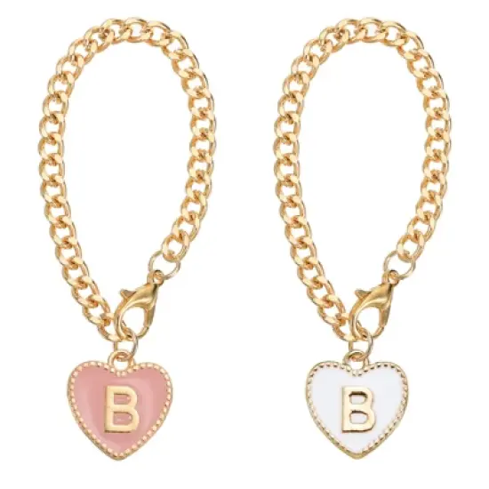 Unique Bargains Letter Heart Shape Identification Accessories Pink & White 2 Pcs image {6}