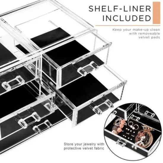 Sorbus Clear Makeup Organizer Display - Stylish Organization and Storage Case for Cosmetics, Jewelry & Hair Accessories image {3}