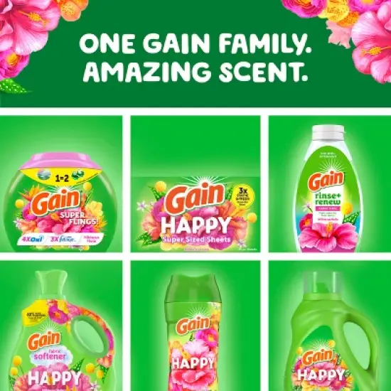 Gain Hibiscus Hula Happy HE Compatible Liquid Laundry Detergent Soap image {2}