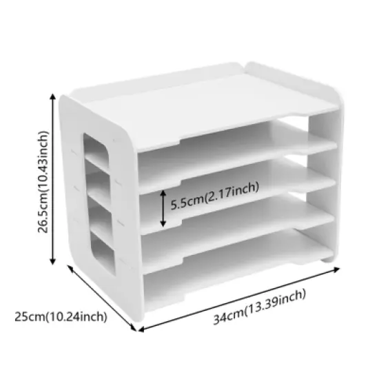 YIYIBYUS 5-Tier File Storage Rack Document Tray Desktop Organizer image {3}