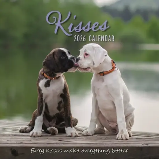 2026 Square Wall Calendar, Kisses, 16-Month Animals Theme with 180 Reminder Stickers (12x12 In) image {4}