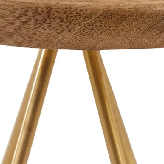 Split P Wood & Gold Triangle Serving Stand Tall image {2}