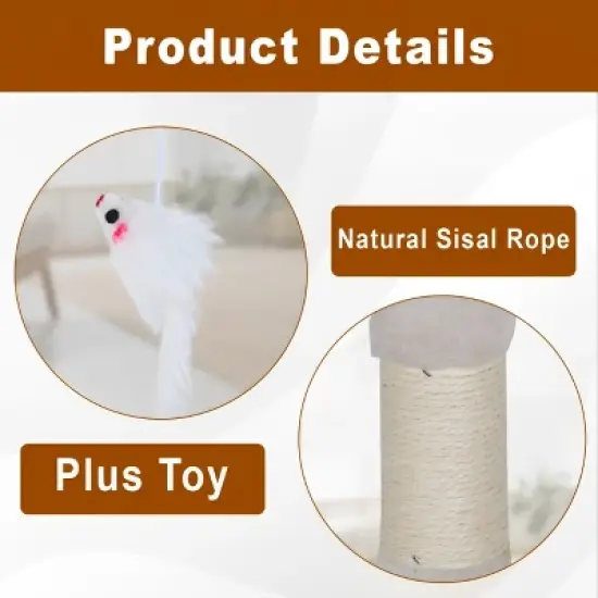 BestMassage Cat Tree 36 Inch Tall Multi-Level Cat Tower Cat Condo with Soft Plush Fabric Sisal Scratching Posts and Hanging Toys image {4}