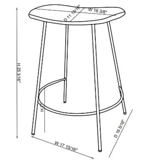 Clarkston Metal Counter Height Barstool with Upholstered Seat - Threshold&trade; designed with Studio McGee image {6}