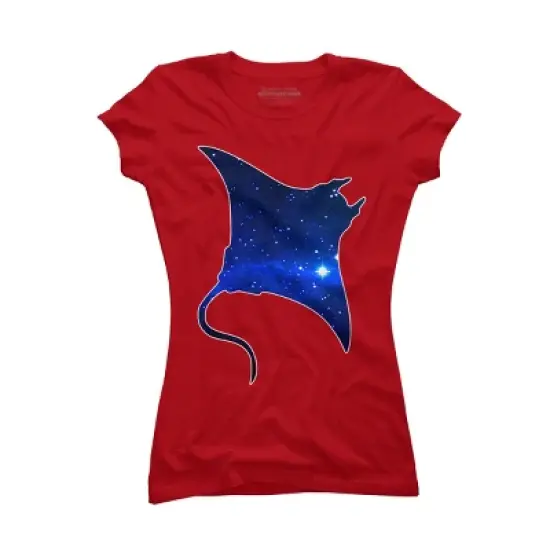 Junior's Design By Humans Space Manta Ray By Shrenk T-Shirt image {8}