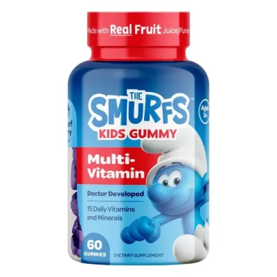 Smurfs Multivitamin Kids Vitamin Gummies, Includes 15 Daily Vitamins & Minerals, Smurfs Berry Flavored, 60ct image {5}