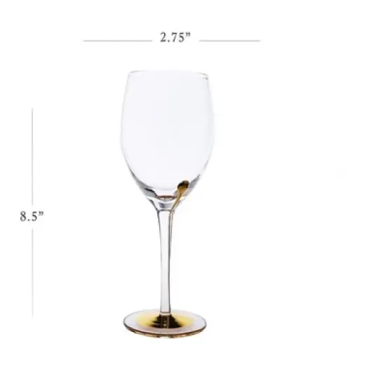 Classic Touch Set of 6 Wine Glasses with Gold Reflection design image {1}