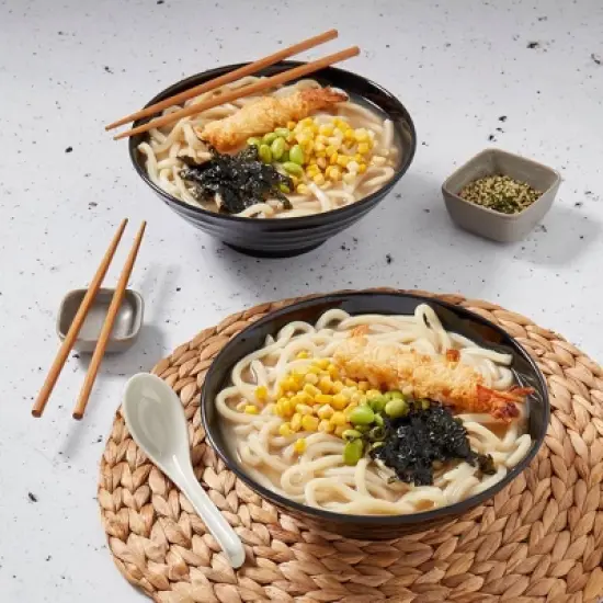 Infuse 2pc 8" Melamine Ramen Bowls Black image {1}