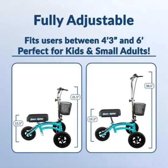 KneeRover Jr All Terrain Knee Scooter Coastal Teal image {4}