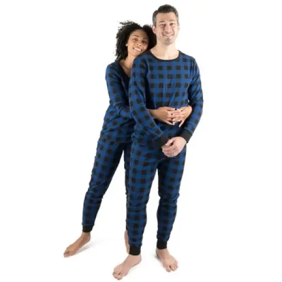 Leveret Mens Two Piece Cotton Plaid Christmas Pajamas image {1}