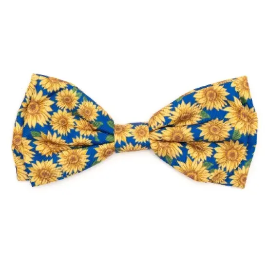 The Worthy Dog Sunflowers Bow Tie - Adjustable Pet Collar Accessory image {3}