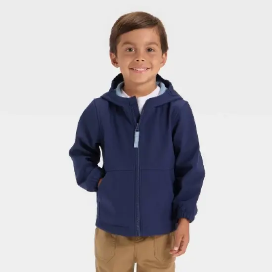 Toddler Boys' Full Zip Softshell Jacket - Cat & Jack&trade; Navy Blue image {8}