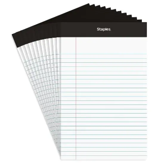 TRU RED Notepad 5" x 8" Narrow Ruled White 50 Sheets/Pad Dozen Pads/Pack (TR57338) image {8}