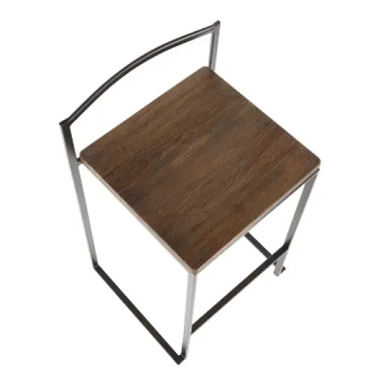 Set of 2 Fuji Contemporary Stackable Barstools - LumiSource image {6}