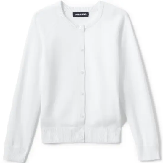 Lands' End School Uniform Girls Cotton Modal Cardigan Sweater image {10}