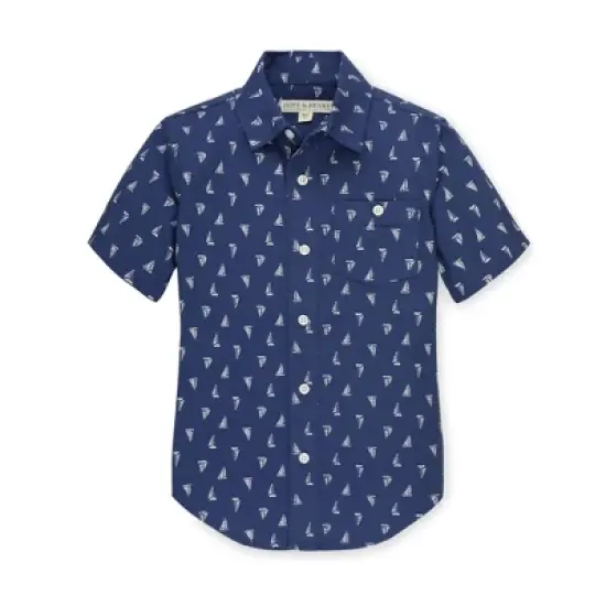 Hope & Henry Boys' Seersucker Short Sleeve Button Down Shirt, Kids image {7}