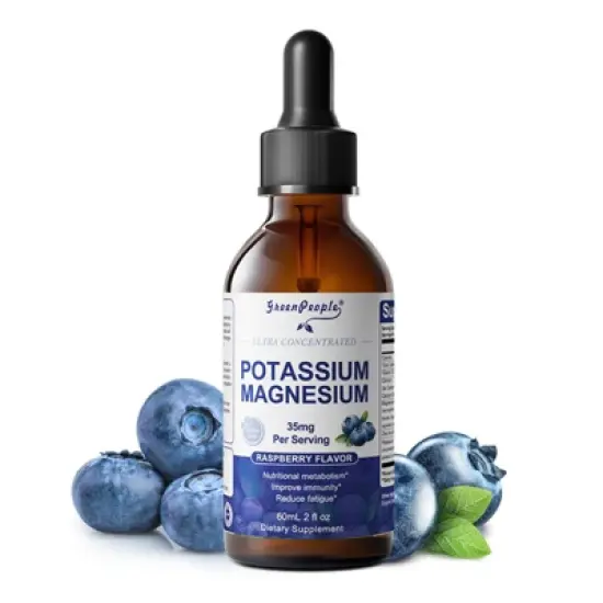 Greenpeople Potassium Magnesium Supplement Liquid - Plus Calcium, Vitamin D3, Zinc for Bone, Energy, Immune Support - Sugar Free & Vegan, 2 fl oz image {8}