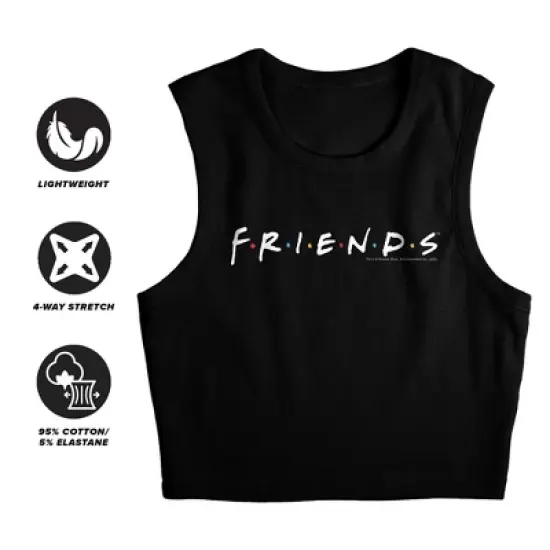 Women's Friends Logo White Sleeveless Crop Top Tank image {2}