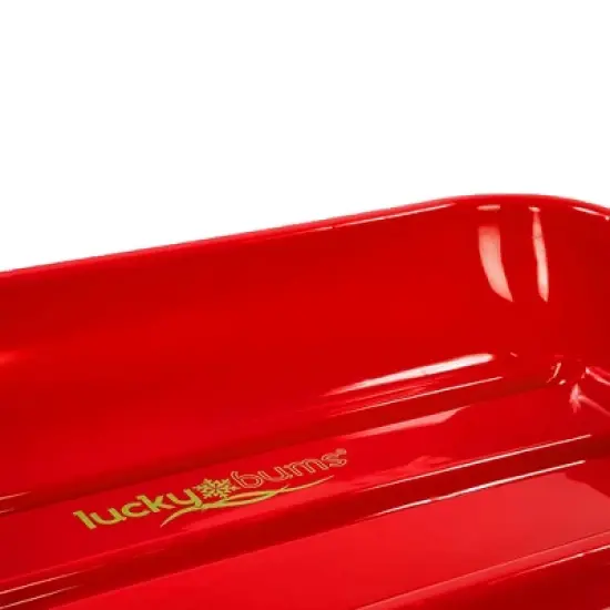 Lucky Bums Kids 48 Inch Single Person Plastic Snow Toboggan Sled for All Winter Conditions with Pull Rope for Children Ages 8 to 15, Red (3 Pack) image {5}