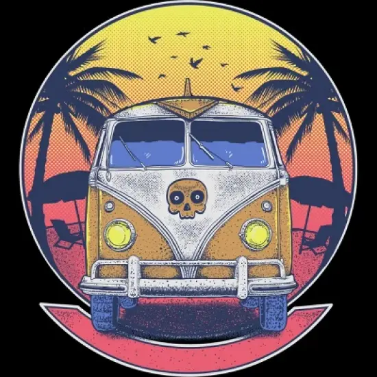 Women's Design By Humans My Skull Beach Van By fathi_dhia Racerback Tank Top image {1}