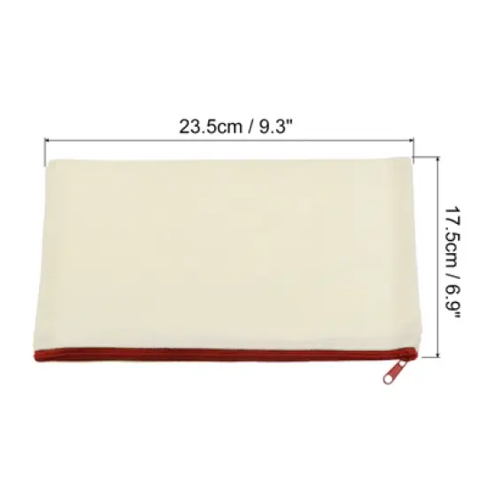 Unique Bargains Canvas Zipper Blank DIY Home Office Travel File Bags 4 Pcs image {1}