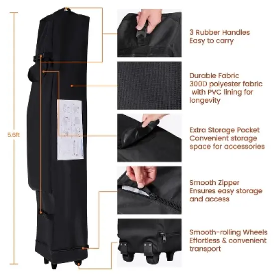 Yaheetech Portable 10 X 10 ft. Pop-up Canopy Tent with 3 Sidewalls and Adjustable Awning image {4}